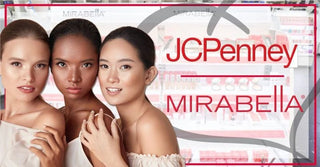 Group of Diverse women showcasing Mirabella Beauty products at a JCPenney Salon, celebrating the launch of the new inclusive beauty partnership.