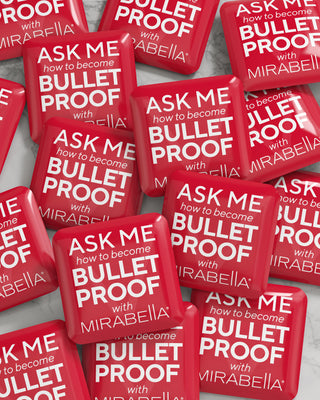 Multiple Mirabella Bulletproof Pin for Professionals to help sell retail product in salons & spas