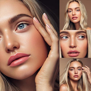 Model Showing Different Looks - Mirabella Beauty Blush Eye Highlighter Makeup Trend