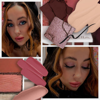 Inspirational looks for Valentine's Day for Romantic Pink Shades By Mirabella Makeup Look with Swatches