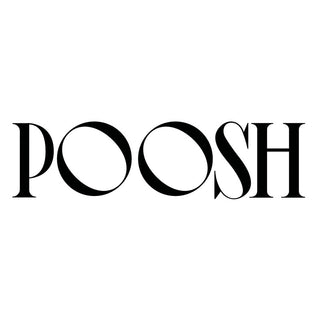 Poosh Beauty Logo for blog on White Background announcing partnership with Mirabella Beauty on 7 Color LED Facial Mask