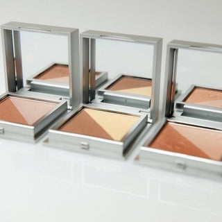 Close-up of Mirabella Beauty Sculpt Duo shades, showcasing the blendable contour and highlight colors for creating a sculpted look.