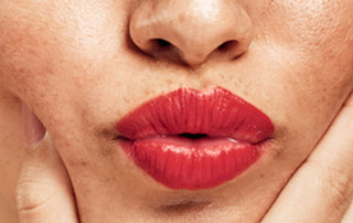 Close up image of Mirabella Models Lips for hydrating moisture & shine using Luxe advanced formula