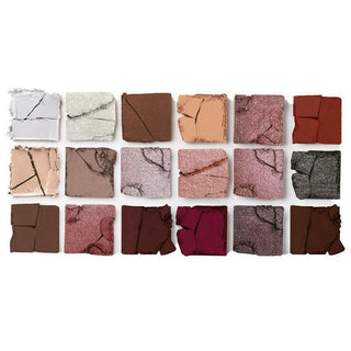 True To You Buff Eyeshadow crumbled square swatches showing each eyeshadow and the eye primer in the shade sequence from inside the palette.