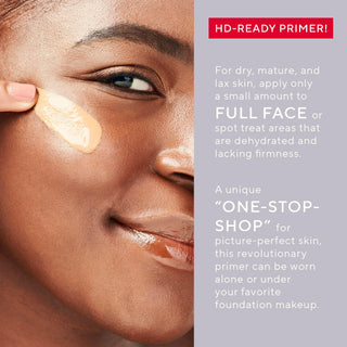 Model using Mirabella Awaken Primer for mature skin: Provides smooth, even coverage for enhancing skin texture & makeup