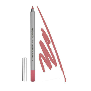 Mirabella Lip Definer pencil in shade Bratty is shown next to its liner swatch on a white background.