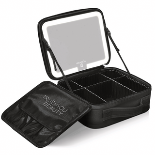 Mirabella Pro Makeup Kit Travel Bag with built-in LED mirror, perfect for organized, on-the-go makeup application