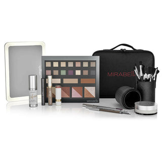 Mirabella Small Makeup Kit with essential tools & Cosmetics for professional makeup application by makeup artists on a white background.