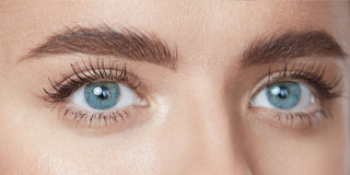 Close-up of Mirabella model showing an after of eyebrows using the Pro Sculpt Clear Brow Gel.