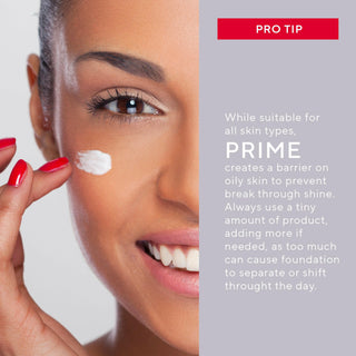 Model applying Mirabella Prime For Face, demonstrating its smooth application and flawless priming effect for a perfect makeup base.