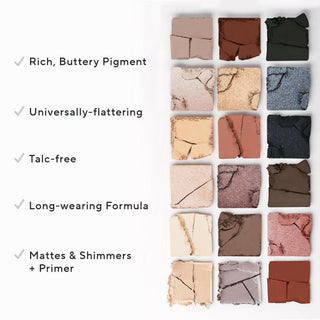 True To You Nude Eyeshadow Palette swatches & text highlights its rich pigment, talc-free, long-wearing formula & many other benefits.