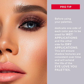 Model with Undressed Eye Love You Eyeshadow, demonstrating the pro application tips for matte & shimmer shades for day-to-night looks