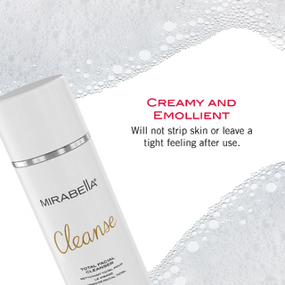 Mirabella Cleanse Total Facial Cleanser: Creamy, emollient formula gently cleanses without stripping natural skin moisture